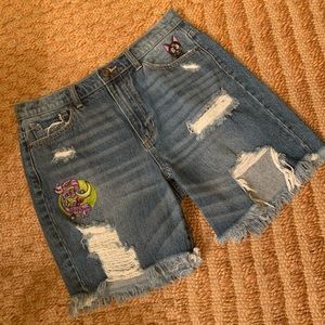 Hand painted Jean shorts